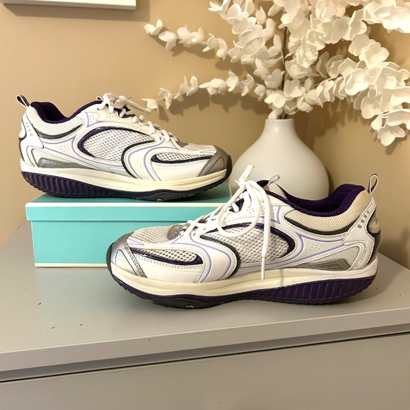 Skechers Shape-Ups Women's Toning Shoes SN 12320 Size 8.5 Silver Purple White - Picture 3 of 15
